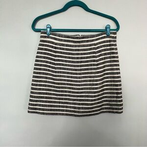J Crew Factory Navy Blue & White Striped Knit Mini Skirt size 4 fall winter